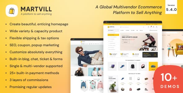 Illustrative multi-vendor commerce preview for Martvill; not a product screenshot